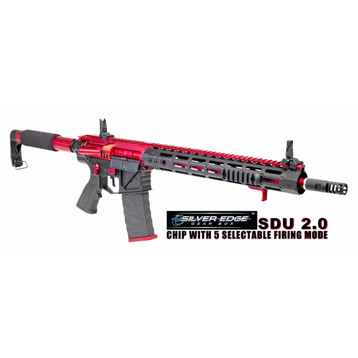 APS Ghost Patrol Red Phantom eSilverEdge M4 Airsoft AEG Rifle w/ SDU2.0