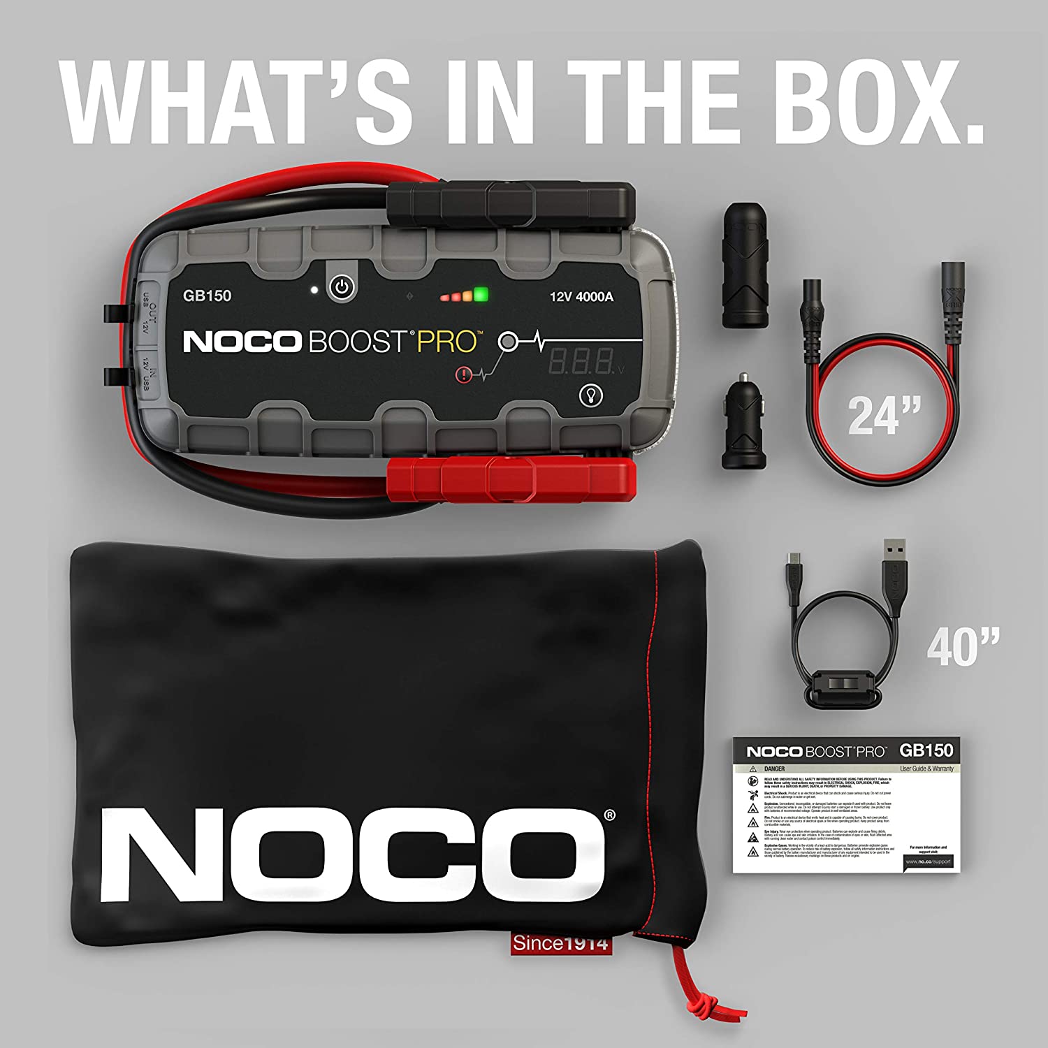 NOCO Boost HD GB150 4000 Amp 12-Volt Ultra Safe Portable Lithium Car  Battery Jump Starter Pack